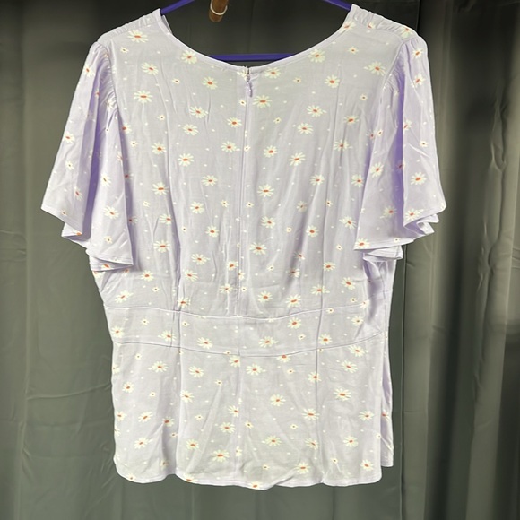 Ann Taylor Lavender Floral Print Blouse - Picture 4 of 5